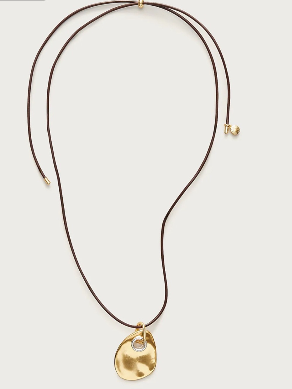 J Crew Grommet pendant necklace with leather cord - Picture 2 of 7